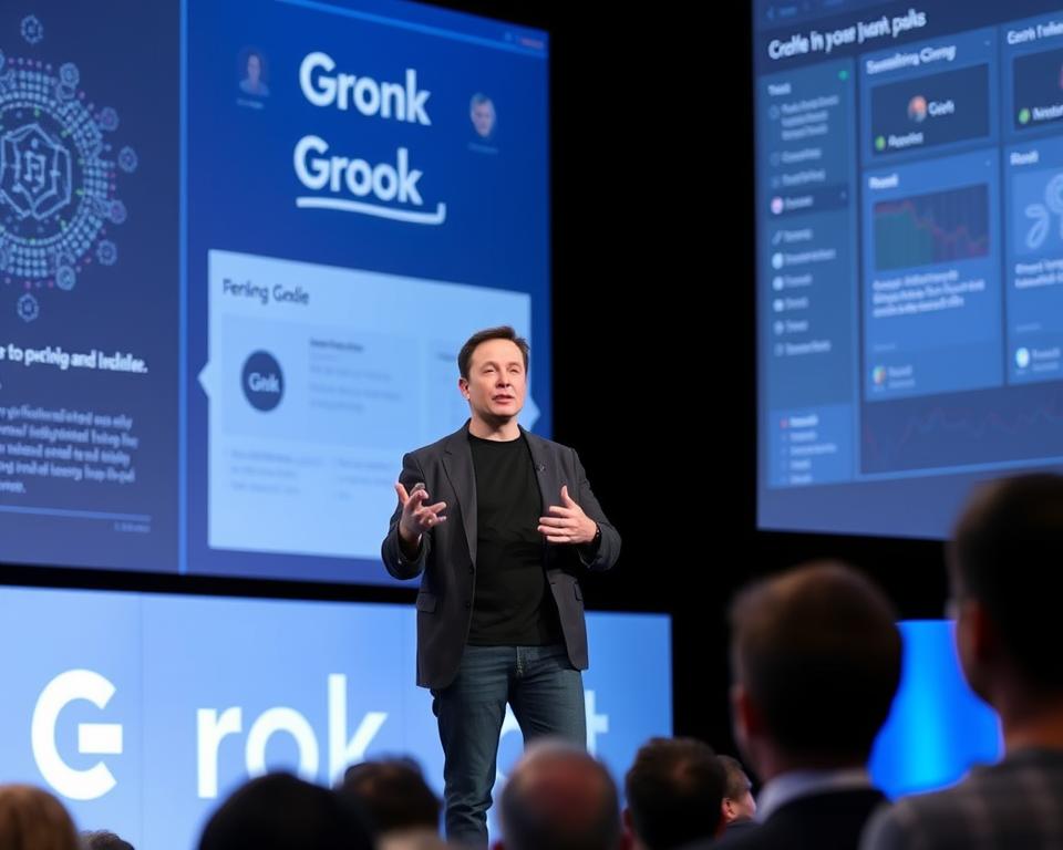Илон Маск представляет Grok AI на презентации, объясняя его уникальные возможности и философию Илон Маск представляет Grok AI на презентации, объясняя его уникальные возможности и философию